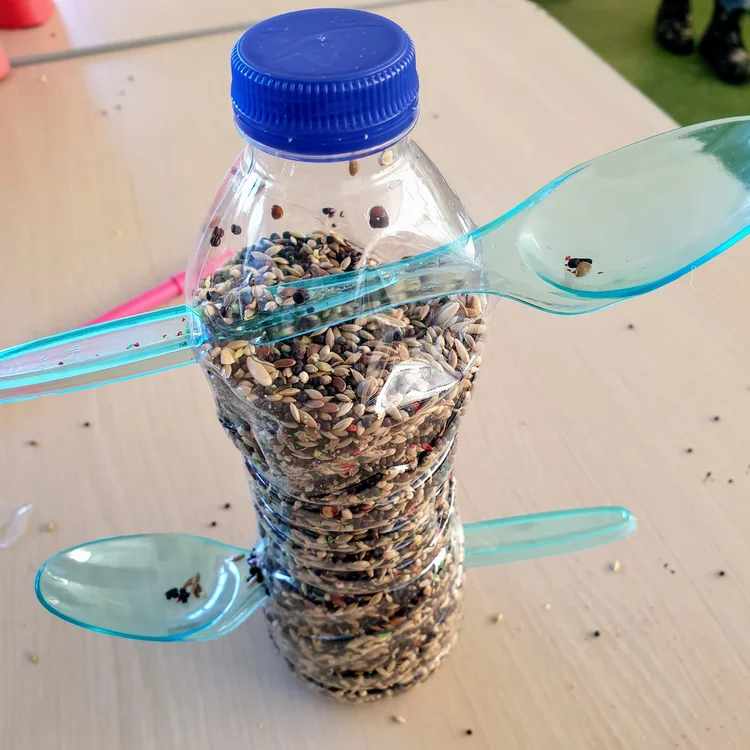 How to Turn Plastic Bottles into a Bird Feeder
